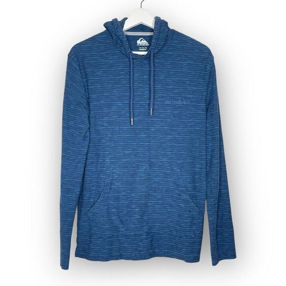 Quiksilver Kentin Hoody Hooded Shirt Heather Blue Modern Fit Men’s Size Medium - Picture 1 of 11